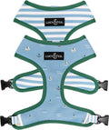 Lucy & Co. Set Sail Reversible Harness, Walking Halter - Best Designer Pet Harnesses for Small Dogs - Padded Adjustable Vest for Easy Walking, X-Small, Blue & White Stripes & Sailboats