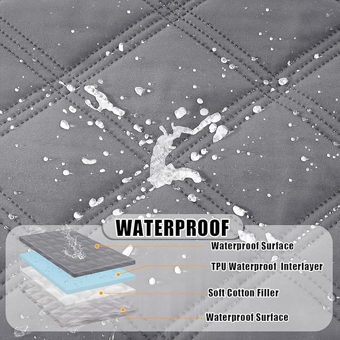 Smiry Waterproof Dog Bed Cover Blanket 40x80, Soft Reversible Pet Blanket, Washable Leakproof Cats Dogs Couch Cover for Sofa, Couch, Furniture, Grey/Light Grey