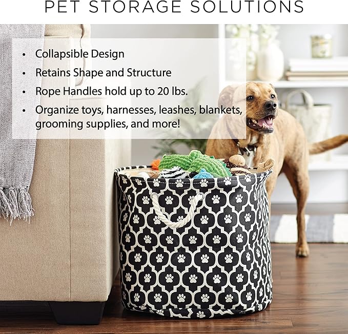 Bone Dry Pet Storage Collection Collapsible Bin, Medium Round, Aqua