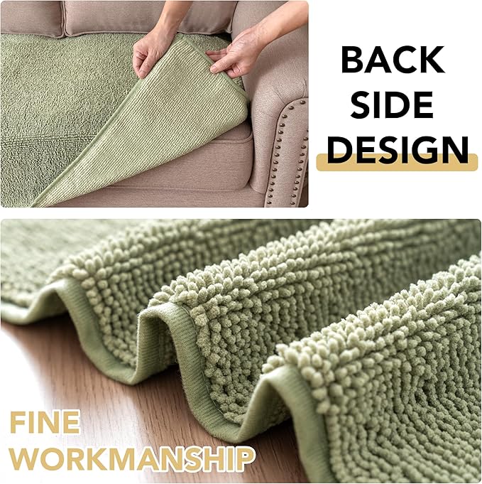 H.VERSAILTEX Non Slip Pet Couch Cover Chenille Dog Bed Protector Thick Soft Sofa Slipcover Pet Friendly Washable Couch Cushion Covers for Pets (30" x 70", Sage)