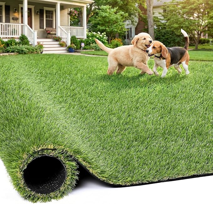 Artificial Grass Rug Indoor Outdoor, 8 x 8Inch Faux Grass Turf Sample, Realistic Artificial Lawn Rug Dog Pets Mat, Turf Carpet for Garden Lawn Landscape Balcony Patio Backyard Easter Decor