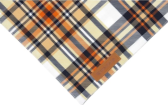 Realeaf Fall Dog Bandanas 2 Pack, Reversible Pet Scarf for Boy and Girl, Premium Durable Fabric, Holiday Halloween Thanksgiving Bandana for Large and Extra Large Dogs (X-Large)