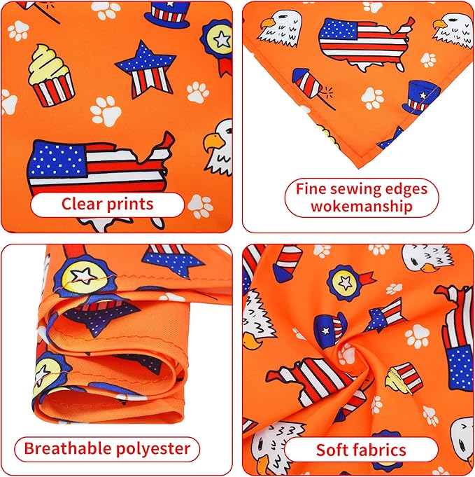 30 Pack 4th of July Dog Bandanas Bulk for Small Dogs Kittens Breed 18 Inch Patriotic Dog Bandanas XS Puppy Doggy Independence Day Dogs Bandana Grooming S