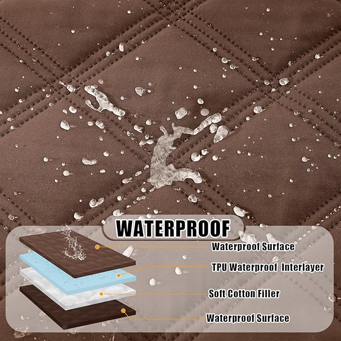 Smiry Waterproof Dog Bed Cover Blanket 40x70, Soft Reversible Pet Blanket, Washable Leakproof Cats Dogs Couch Cover for Sofa, Couch, Furniture, Brown/Chocolate