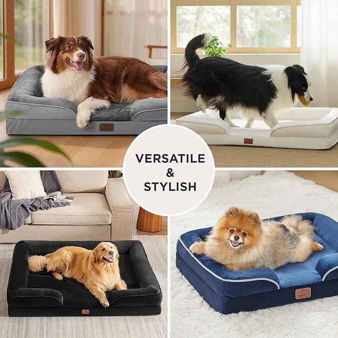 Bedsure XL Orthopedic Dog Bed for Extra Large Dogs - Washable XLarge Dog Cat Bed Waterproof, Comfort Dogs Couch Sofa with Washable Removable Cover, Pet Bed with Nonskid Bottom, Ember Clay, 42"