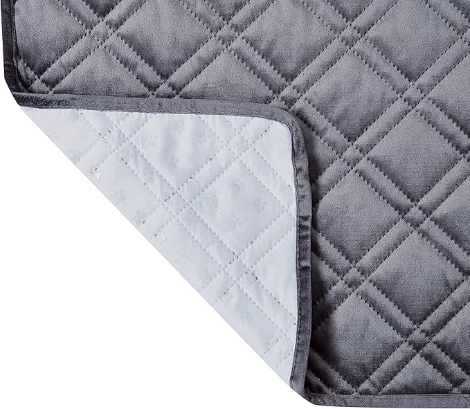 Brilliant Sunshine Premium Calming Dog Bed Mat, Silky Velvet, Removable Washable Cover, Cushion Protector and Couch Covers for Dogs, Pets, Cats, Small, Grey