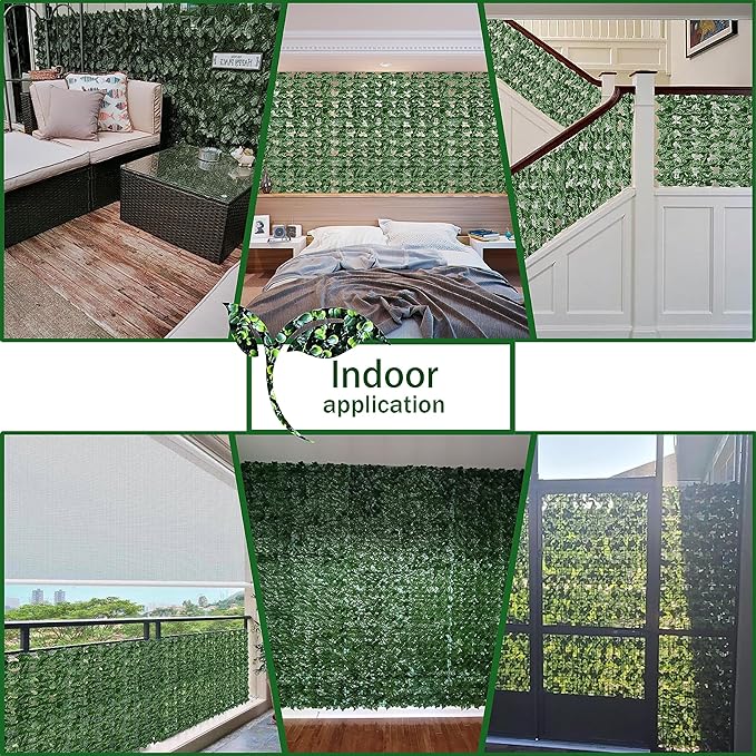 Artificial Ivy Privacy Fence Wall Screen,60X120 in UV-Anti Faux Greenery Backdrop Ivy Vine Leaf Hedges Fence Panels for Patio, Balcony, Garden, Backyard Indoor Outdoor Green Wall Decor